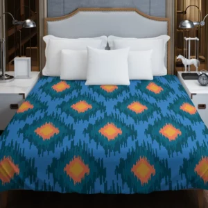 Blue Orange Polygon Triangle Duvet Cover