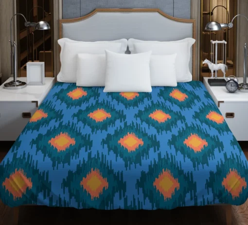 Blue Orange Polygon Triangle Duvet Cover