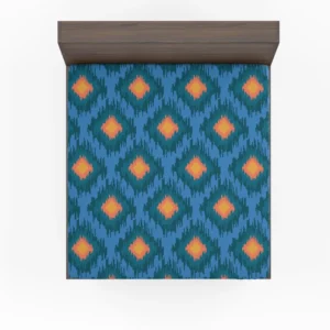 Blue Orange Polygon Triangle Fitted Sheet