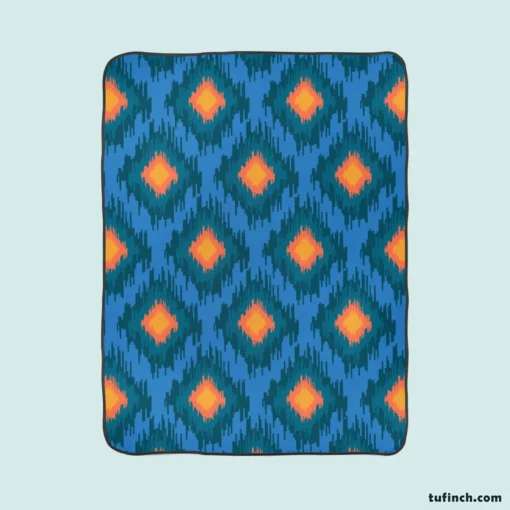 Blue Orange Polygon Triangle Fleece Blanket 1