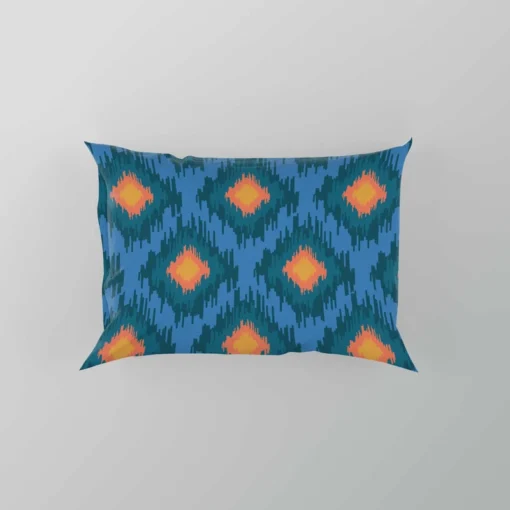 Blue Orange Polygon Triangle Pillow Case