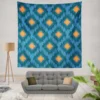 Blue Orange Polygon Triangle Wall Tapestry