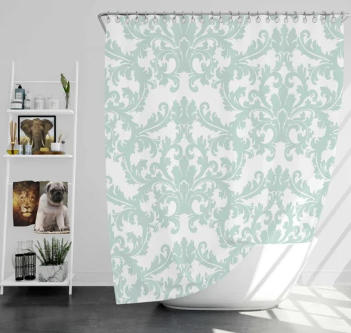 Blue Ornamental Luxury Pattern Shower Curtain