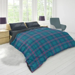 Blue Pink Checkered Pattern Duvet Cover 1