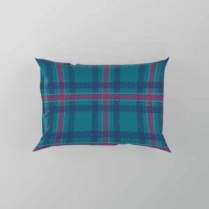 Blue Pink Checkered Pattern Pillow Case