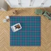 Blue Pink Checkered Pattern Rug