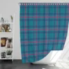 Blue Pink Checkered Pattern Shower Curtain