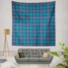 Blue Pink Checkered Pattern Wall Tapestry