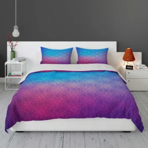 Blue Purple Floral Gradient Bedding Set 1