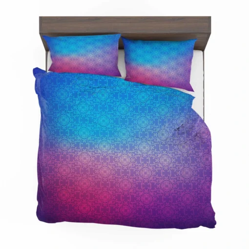 Blue Purple Floral Gradient Bedding Set 2