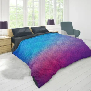 Blue Purple Floral Gradient Duvet Cover 1