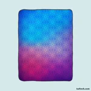 Blue Purple Floral Gradient Fleece Blanket 1