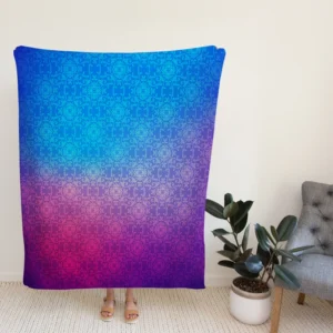 Blue Purple Floral Gradient Fleece Blanket