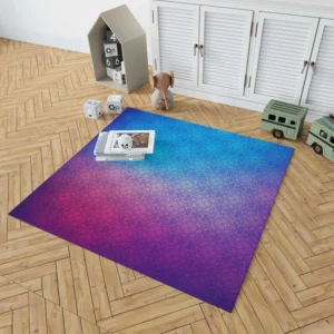 Blue Purple Floral Gradient Rug 1