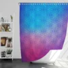 Blue Purple Floral Gradient Shower Curtain