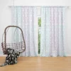 Blue Purple Floral Pattern Curtain