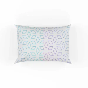 Blue Purple Floral Pattern Pillow Case