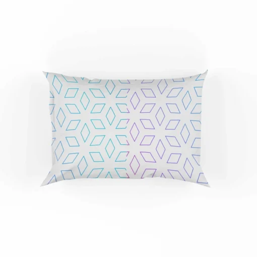 Blue Purple Floral Pattern Pillow Case