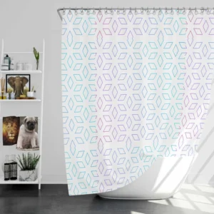 Blue Purple Floral Pattern Shower Curtain