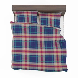 Blue Purple Plaid Design Bedding Set 2