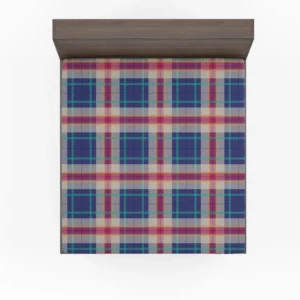 Blue Purple Plaid Design Fitted Sheet