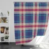 Blue Purple Plaid Design Shower Curtain