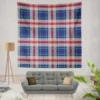 Blue Purple Plaid Design Wall Tapestry