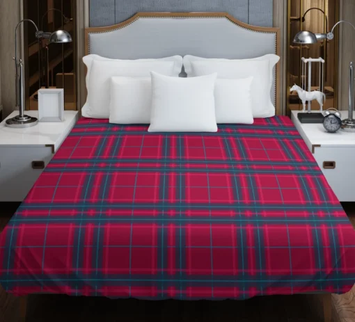 Blue Red Checkered Plaid Duvet Cover