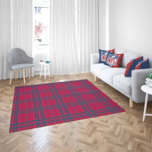 Blue Red Checkered Plaid Rug 2