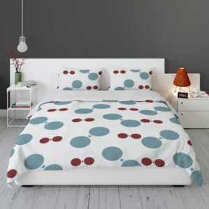 Blue Red Polka Dots Bedding Set 1