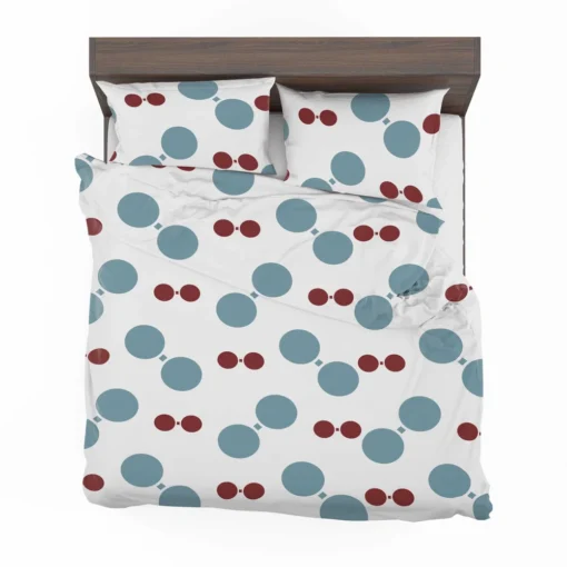 Blue Red Polka Dots Bedding Set 2