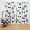 Blue Red Polka Dots Curtain