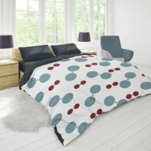 Blue Red Polka Dots Duvet Cover 1