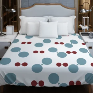 Blue Red Polka Dots Duvet Cover