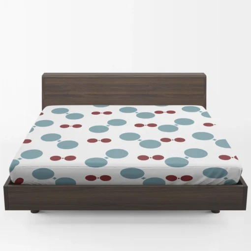 Blue Red Polka Dots Fitted Sheet 1