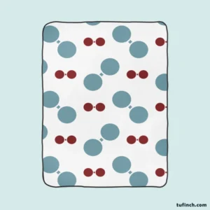 Blue Red Polka Dots Fleece Blanket 1