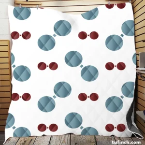 Blue Red Polka Dots Quilt Blanket