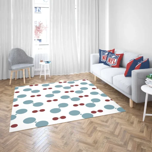 Blue Red Polka Dots Rug 2