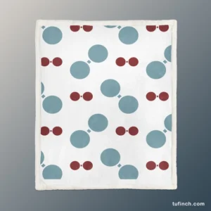 Blue Red Polka Dots Sherpa Fleece Blanket 1