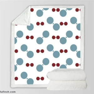 Blue Red Polka Dots Sherpa Fleece Blanket