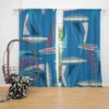 Blue Sailboat Pattern Curtain