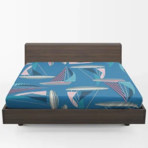 Blue Sailboat Pattern Fitted Sheet 1