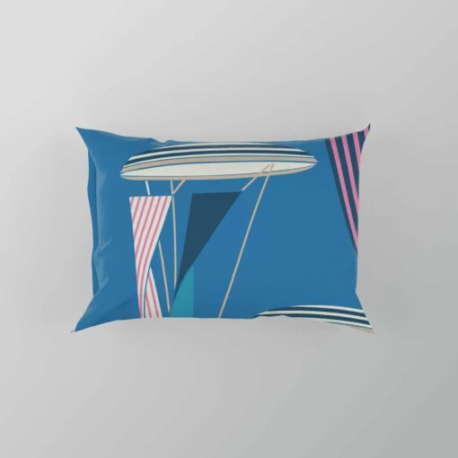 Blue Sailboat Pattern Pillow Case