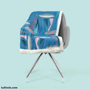 Blue Sailboat Pattern Sherpa Fleece Blanket 2