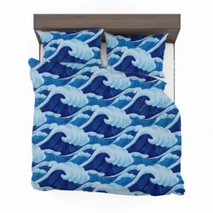 Blue Sea Wave Pattern Bedding Set 2