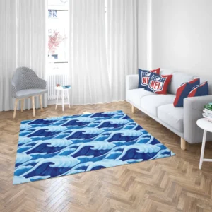 Blue Sea Wave Pattern Rug 2