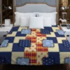 Blue Simple Patchwork Pattern Duvet Cover