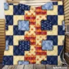 Blue Simple Patchwork Pattern Quilt Blanket