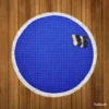 Blue Solid Color Round Beach Towel