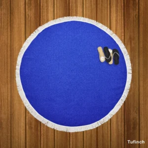 Blue Solid Color Round Beach Towel